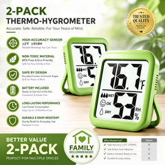 Antonki Room Thermometer Hygrometer side view with LCD display