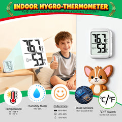 Antonki thermometer showing temperature and humidity