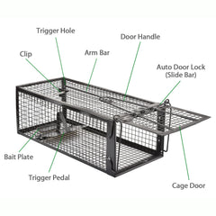 Anyhall humane mouse trap showing the larger trigger pedal