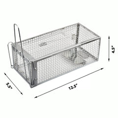Anyhall live chipmunk trap side view with trigger pedal.