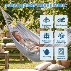 ANYOO Camping Hammock setup in a garden