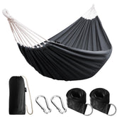 ANYOO Cotton Camping Hammock Dark Grey front view