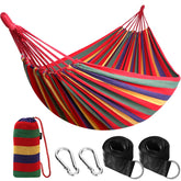 ANYOO Cotton Camping Hammock front view in red