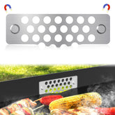 Aoanoko Griddle Grease Gate Blocker, silver stainless steel front view
