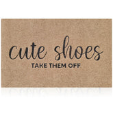 AOAOPQ Funny Welcome Mat front view, brown with embroidery