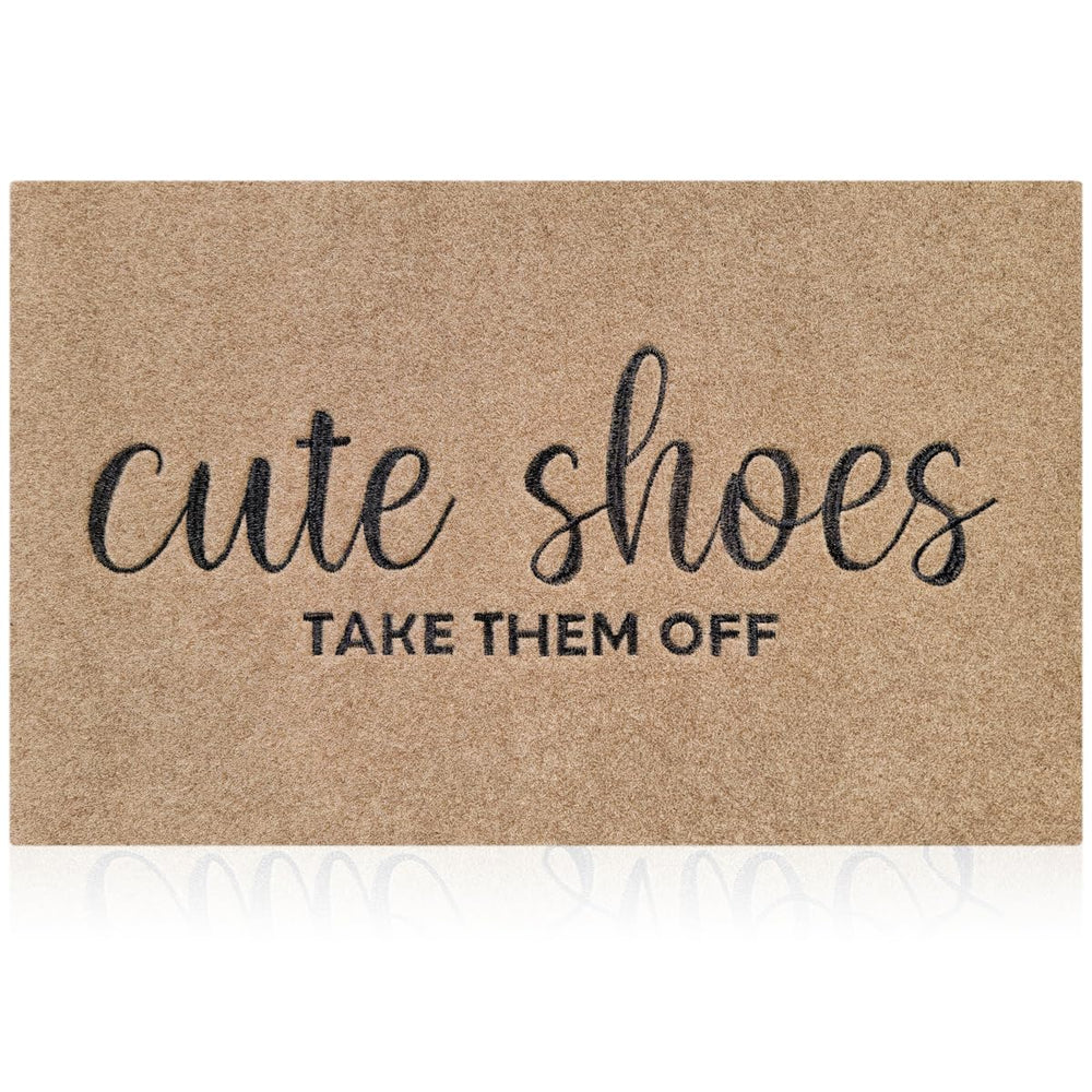 AOAOPQ Welcome Mat with Take Them Off design, front view