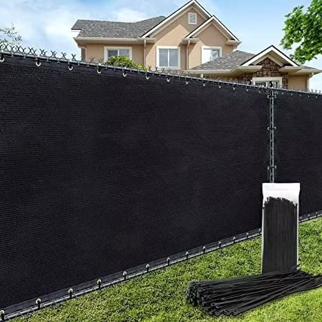 AofeiGa 5ft x 50ft Fence Privacy Screen in Black front view