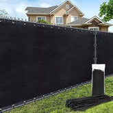 AofeiGa 6'x25' Black Privacy Screen Fence front view