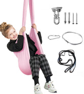 Aokitec Sensory Swing for Kids in pink, front view