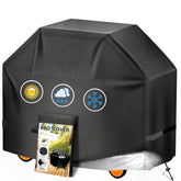 Aoretic 44 inch grill cover front view in charcoal black
