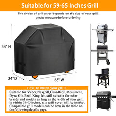 Aoretic grill cover showcasing dimensions 65 x 24 x 44 inches