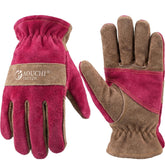 AOUCHI Pink Leather Work Gloves front view