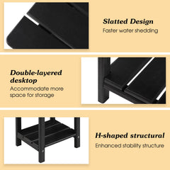 Apolimi Adirondack Outdoor Side Table black with drinks and books