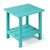 Apolimi Adirondack Outdoor Side Table front view in Aruba Blue