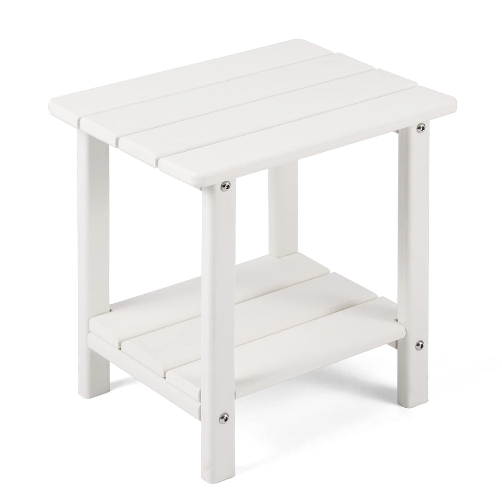 Apolimi Adirondack Outdoor Side Table front view in pure white