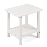 Apolimi Adirondack Outdoor Side Table front view in pure white
