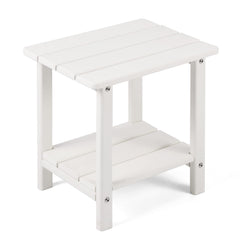 Apolimi Adirondack Outdoor Side Table front view in pure white