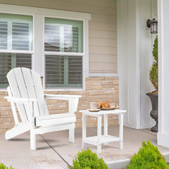 Apolimi Outdoor Side Table with upper and lower storage racks