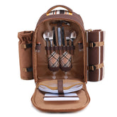 apollo walker Picnic Backpack for 2 in brown with accessories visible
