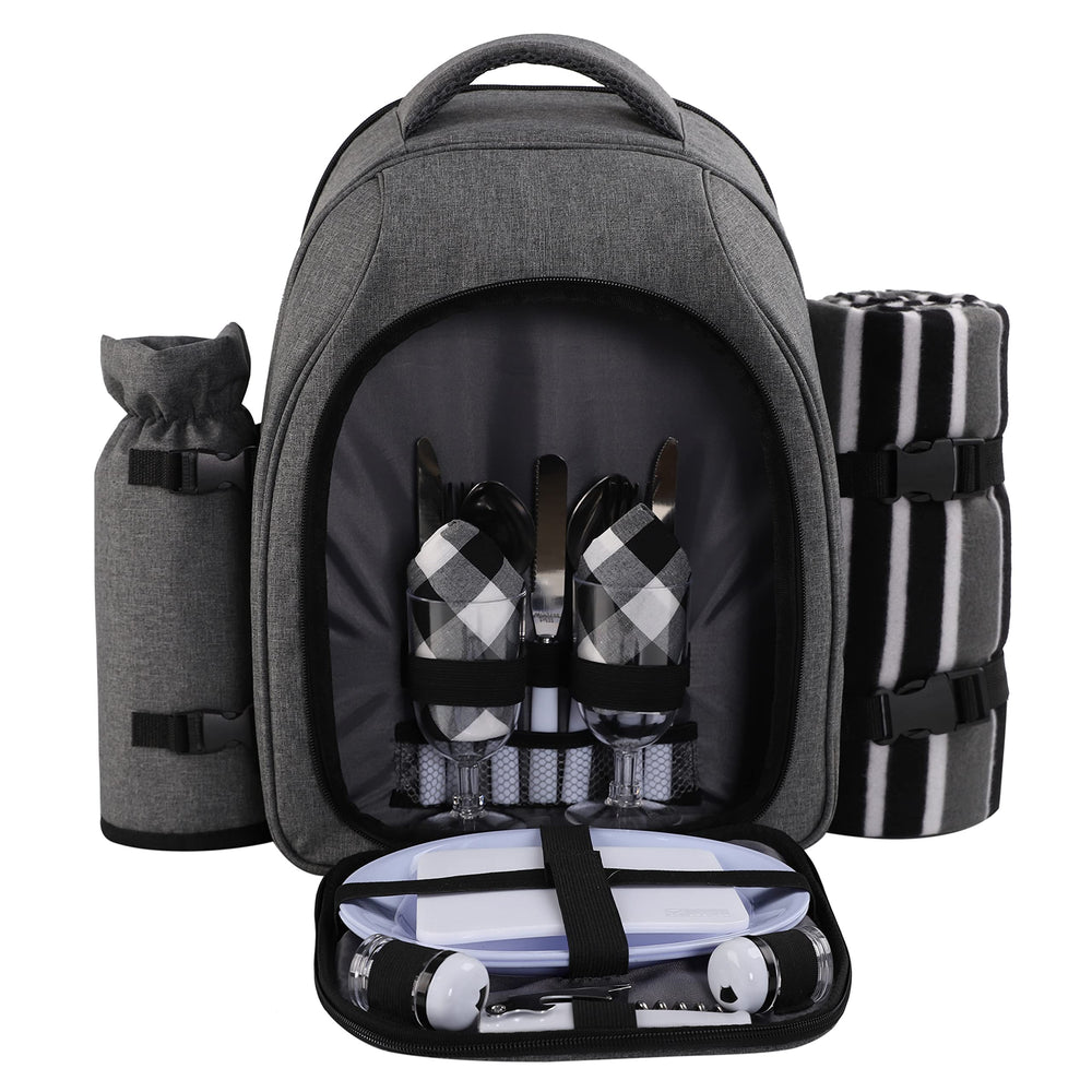 Apollo Walker Picnic Backpack front view in grey