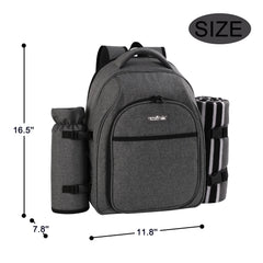 Apollo Walker Picnic Backpack side view with wine holder