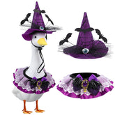 Aposwow Halloween Porch Goose Clothes set including witch hat and bat bandana
