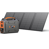 Apowking Solar Powered Generator front view with solar panel