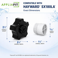 AppliaFit Drain Cap Assembly side view showing compatibility details
