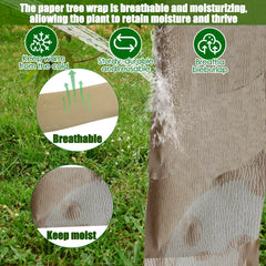 Application of Vecacosic tree wrap on a peach tree