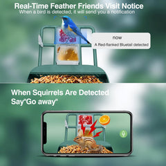 Aprilmin Solar Smart Bird Feeder in a garden setting