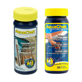 AquaChek Salt System Test Kit packaging front view with yellow and white test strips