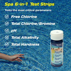 AquaChek SPA Test Strips showing individual test strip