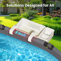 AquaJoyer stackable poolside storage baskets with support bars