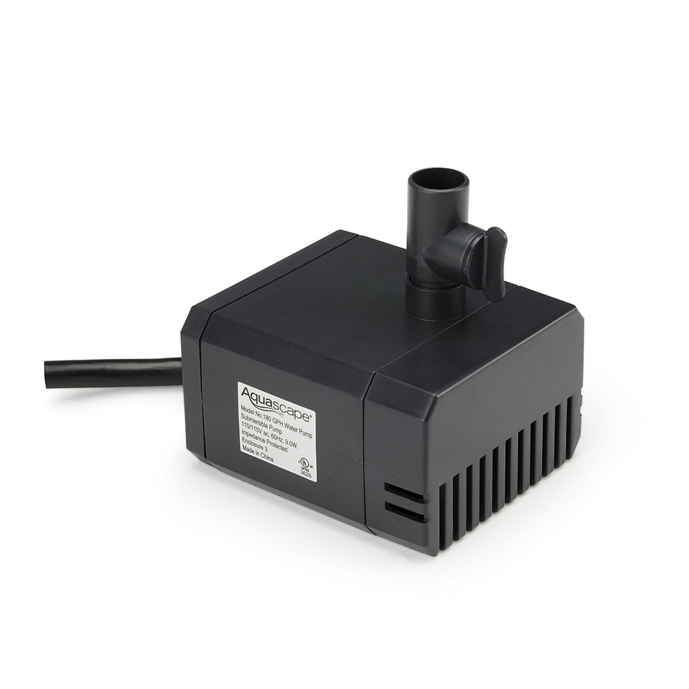 Aquascape 180 GPH water pump front view with black finish