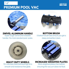 Aquatix Pro Pool Vacuum Head in action in a swimming pool