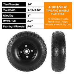 AR-PRO 10-inch solid tire side view mounted on rim