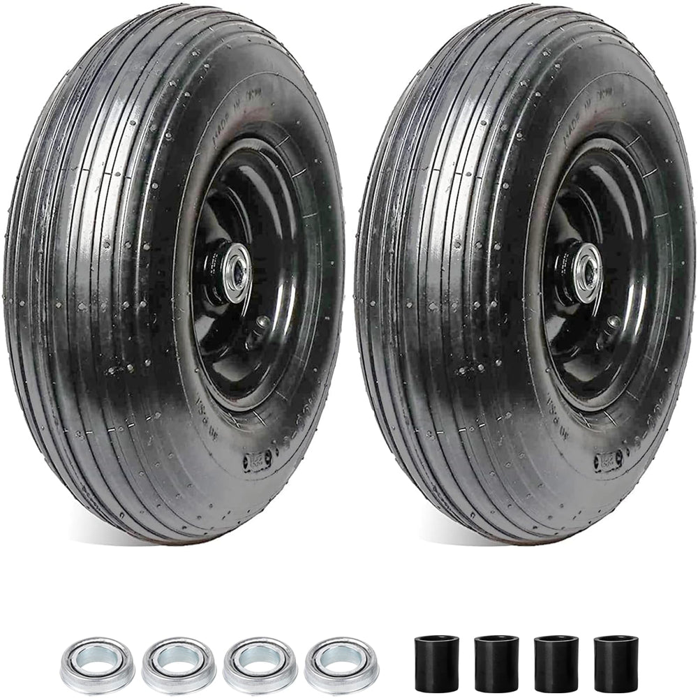 AR-PRO 4.00-6" pneumatic wheel assembly front view