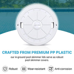 AR-PRO Skimmer Cover installed on pool skimmer
