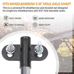 AR-PRO wheelbarrow axle bracket set installation components
