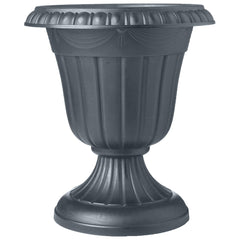 Arcadia Garden Products 15-inch Gray Plastic Urn Planter front view