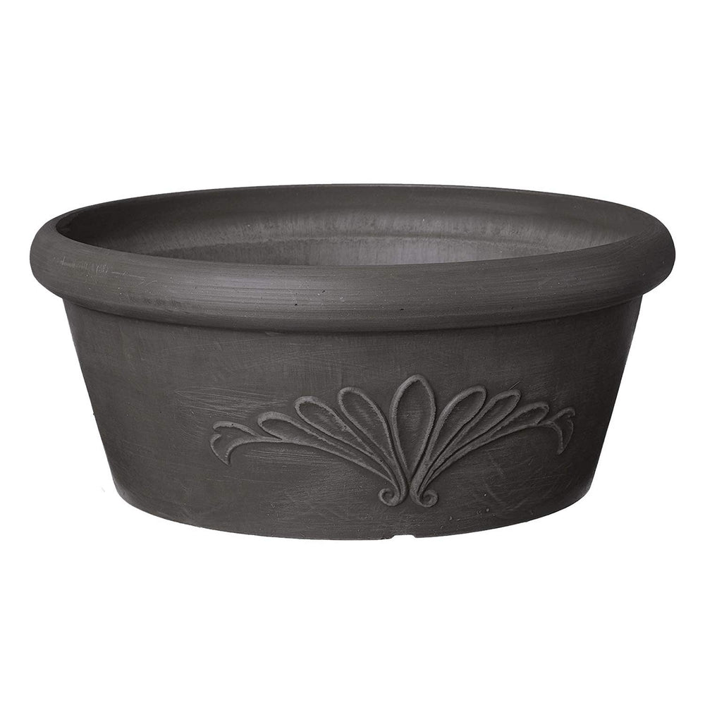 Arcadia Garden Products 8-inch bulb pan dark charcoal front view