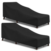 Arcedo Outdoor Chaise Lounge Cover pack of 2, black, front view
