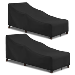 Arcedo Outdoor Lounge Chair Cover black pack of 2 front view