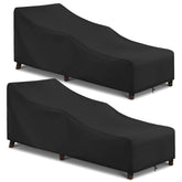 Arcedo Patio Lounge Chair Cover 2 Pack, Black front view