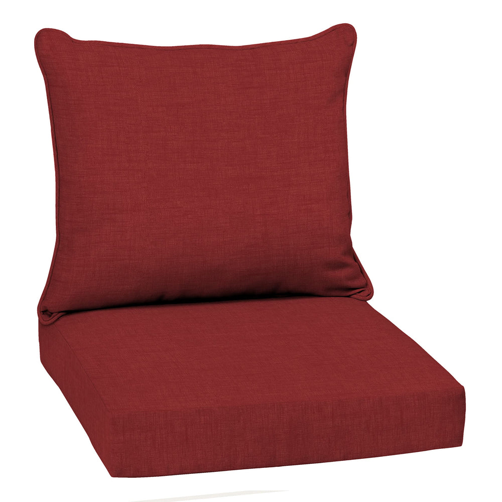 Arden Outdoor Deep Seat Cushion Set Ruby Red front view