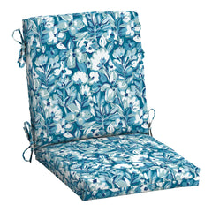 Arden Selections Aqua Blue Fusion Floral Midback Chair Cushion