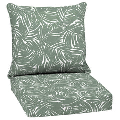 Arden Selections Deep Seat Cushion Set front view in Sage Palm