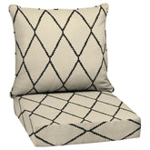 Arden Selections Deep Seat Outdoor Cushion Set front view with Tan Diamond Trellis pattern