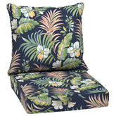 Arden Selections Outdoor Deep Seat Cushion Set front view in Blue Tropical