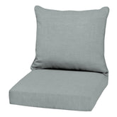 Arden Selections Outdoor Deep Seat Cushion Set front view in Stone Grey